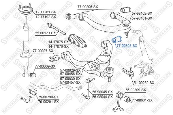 фото Рычаг независимой подвески колеса stellox 77-00308-sx