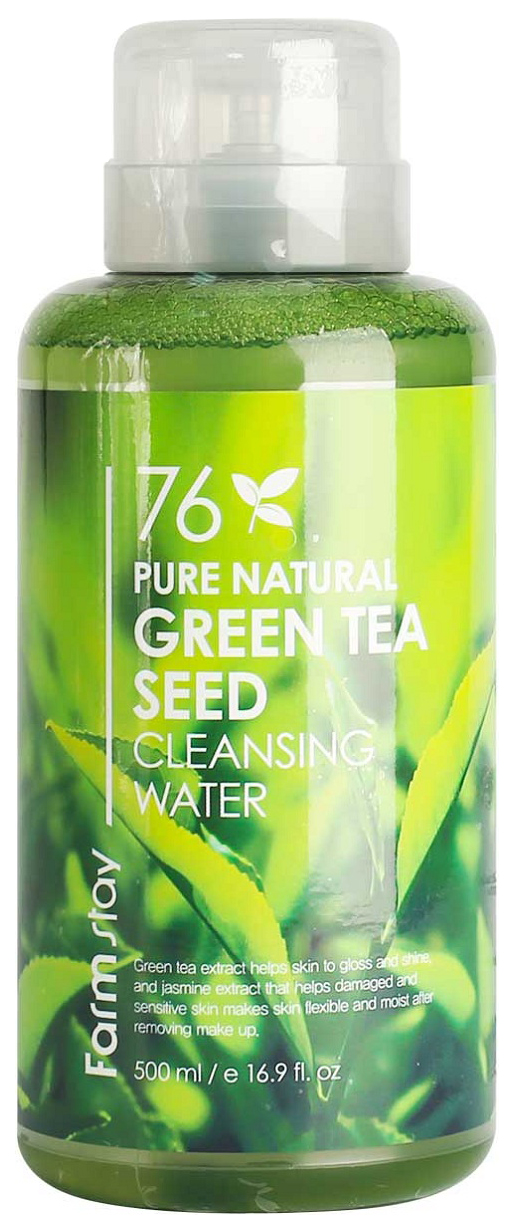 Купить Очищающая вода Farm Stay Pure Cleansing Water Natural Green Tea Seed 500 мл, FarmStay
