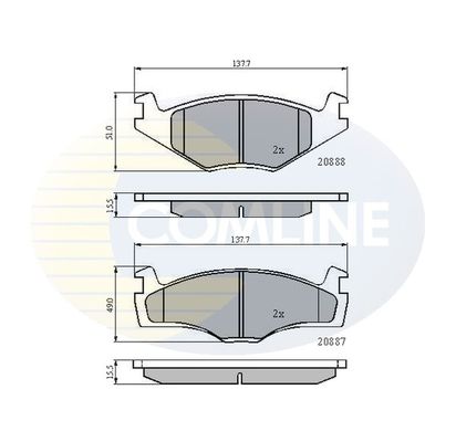 

Комплект тормозных колодок, дисковый тормоз COMLINE CBP0148
