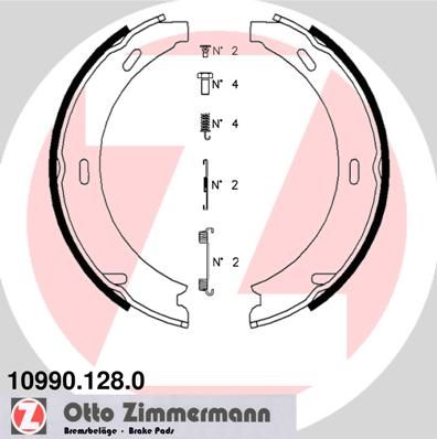 

Тормозные колодки ZIMMERMANN стояночного тормоза 109901280