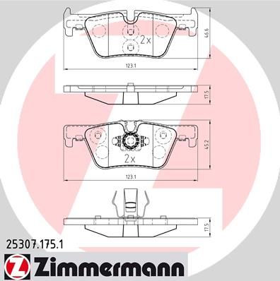 

Тормозные колодки ZIMMERMANN дисковые 25307.175.1