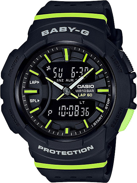 фото Японские спортивные наручные часы casio baby-g bga-240-1a2 с хронографом