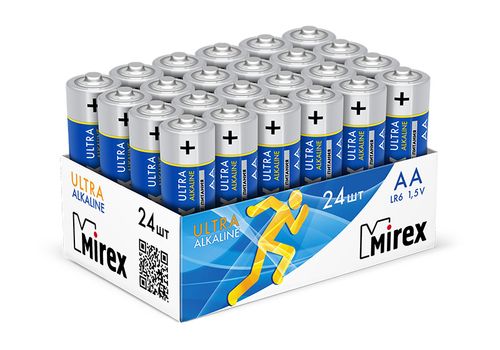 Батарейка щелочная Mirex LR6/AA 1,5V 24 шт