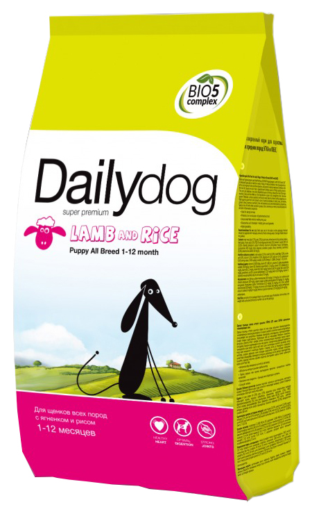 Сухой корм для щенков Dailydog Puppy All Breed, любых пород, ягненок и рис, 3кг