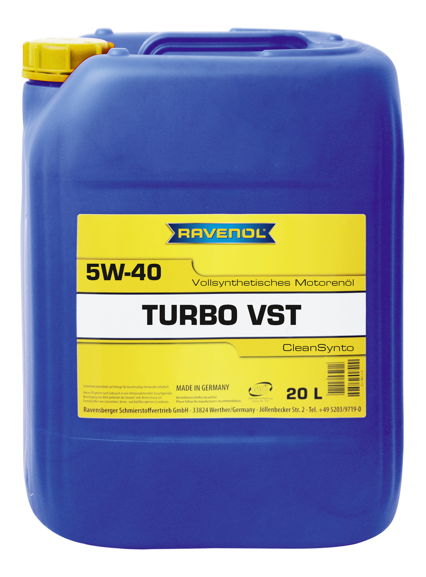 фото Моторное масло ravenol vst 5w40 20 л