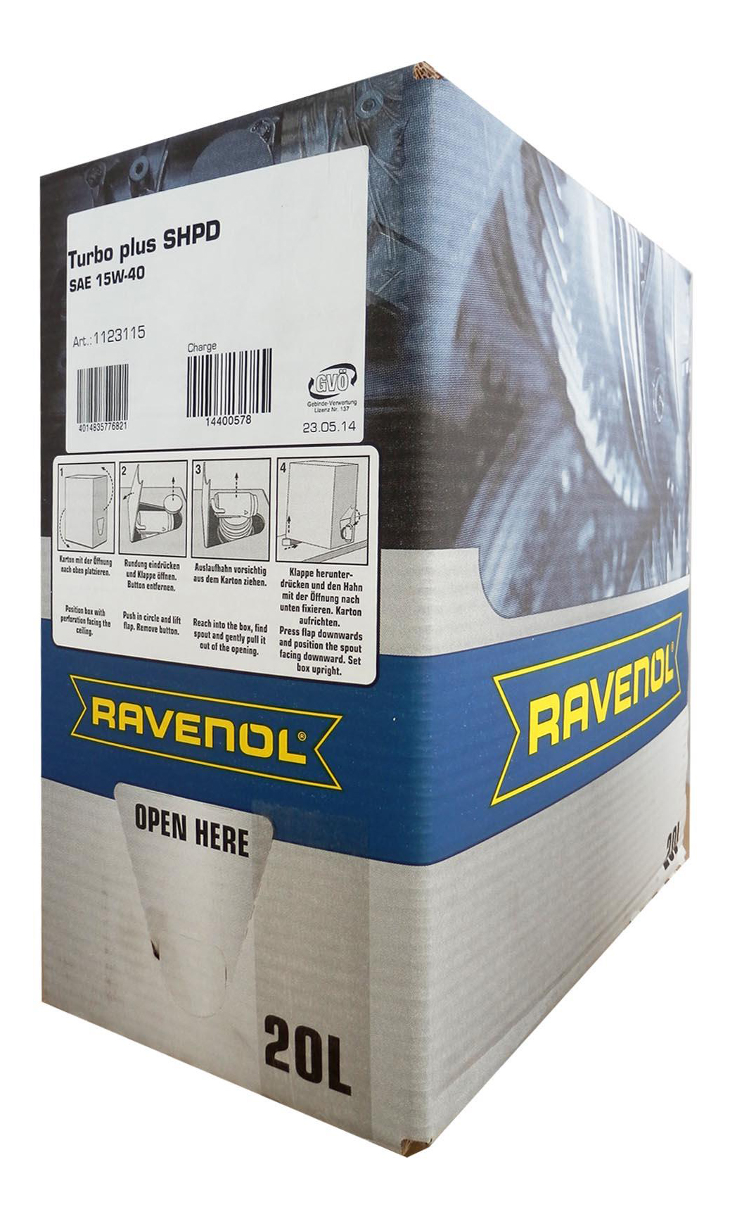 фото Моторное масло ravenol turbo plus shpd 15w-40 20л ecobox