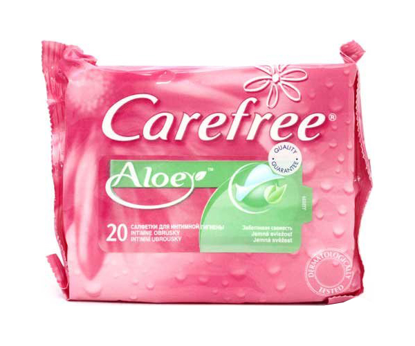 фото Средство для интимной гигиены carefree aloe 20 шт