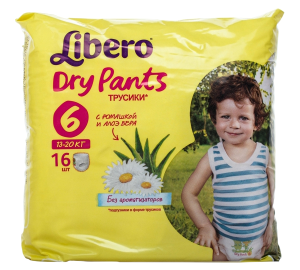 Подгузники Libero Dry Pants 6 (13-20 кг), 16 шт.,  - купить со скидкой