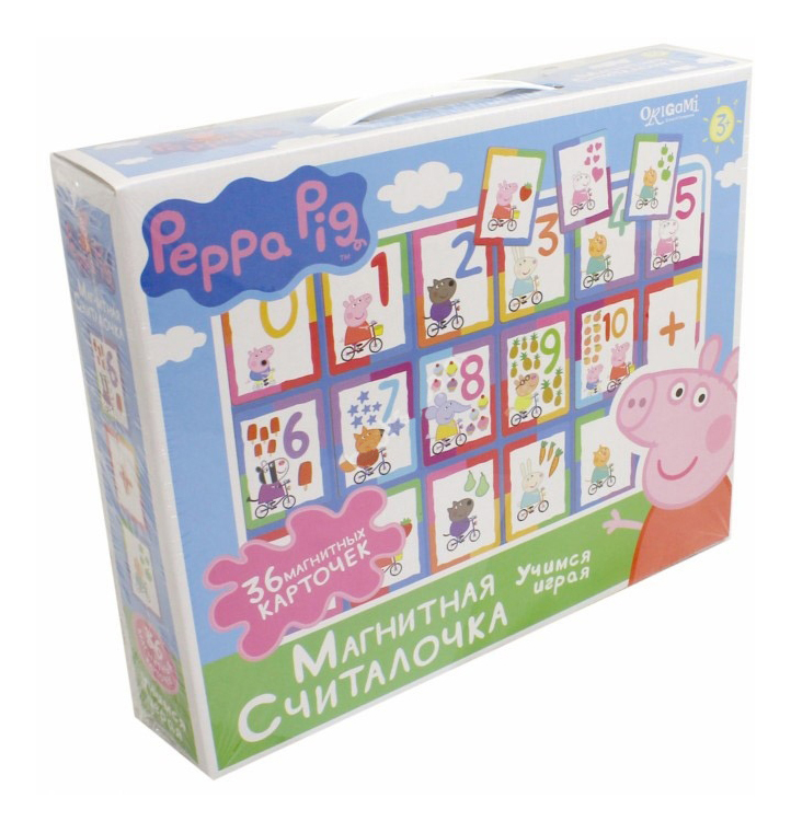 Семейная настольная игра Оригами Peppa Pig.Магнитная считалочка семейная настольная игра stellar лото весело учиться 904