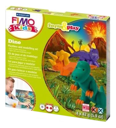 Набор для создания украшений FIMO kids Дино кувырком набор сборные 3д модели из дерева самые быстрые динозавры 5 дино растения