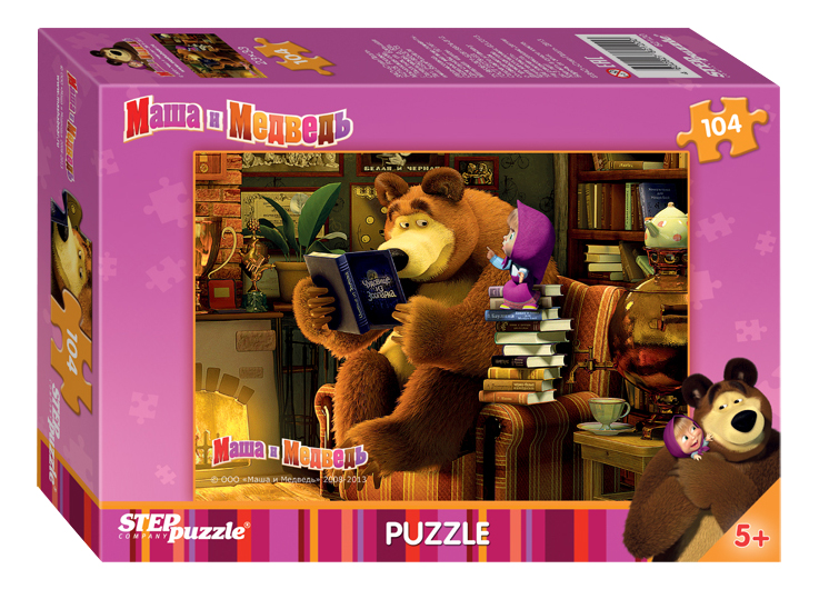 Пазл Step Puzzle маша и медведь 35 деталей пазл 35 элементов маша и медведь