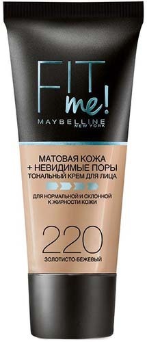 фото Тональный крем maybelline, матовая кожа + невидимые поры, тон 220 золотисто-бежевый maybelline new york