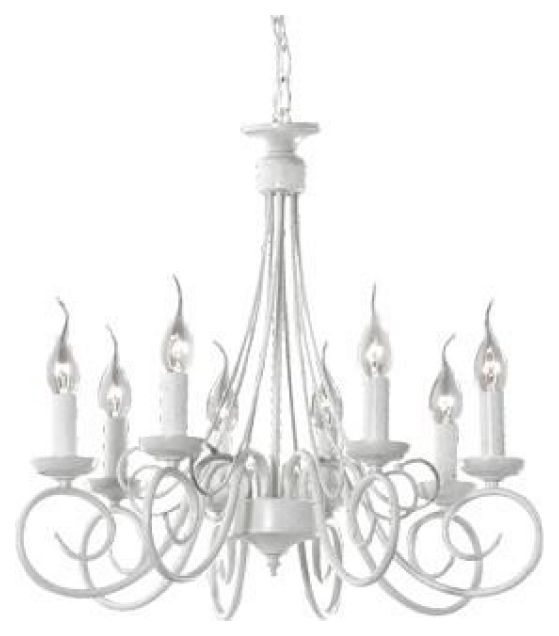 

Подвесной светильник Ideal Lux Brandy SP8 макс.8x40Вт Е14 Белый состаренный 066639, brandy SP8