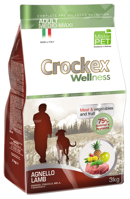 фото Сухой корм для собак crockex wellness adult medio-maxi, ягненок, рис, 3кг