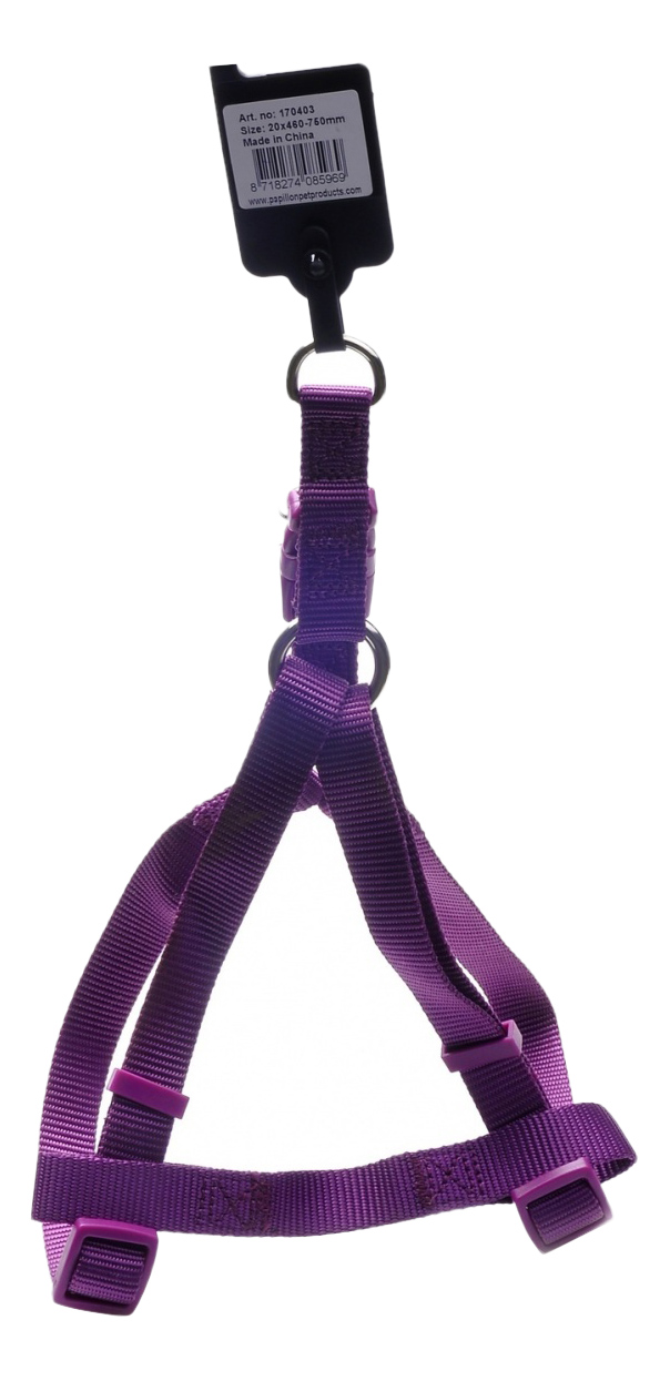 Шлейка для собак Papillon нейлоновая 10мм-26-40см, фиолетовый