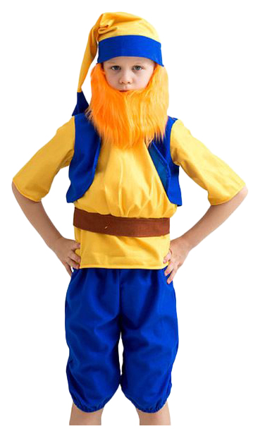 фото Карнавальный костюм бока гном, цв. оранжевый; синий р.122