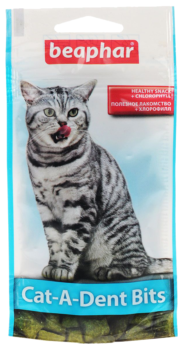 Лакомство для кошек Beaphar Cat-A-Dent Bits подушечки, домашняя птица, 35 г