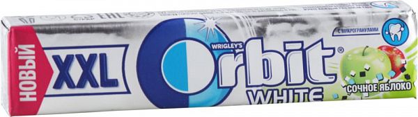 фото Резинка жевательная orbit white с ароматом яблока 20.4 г