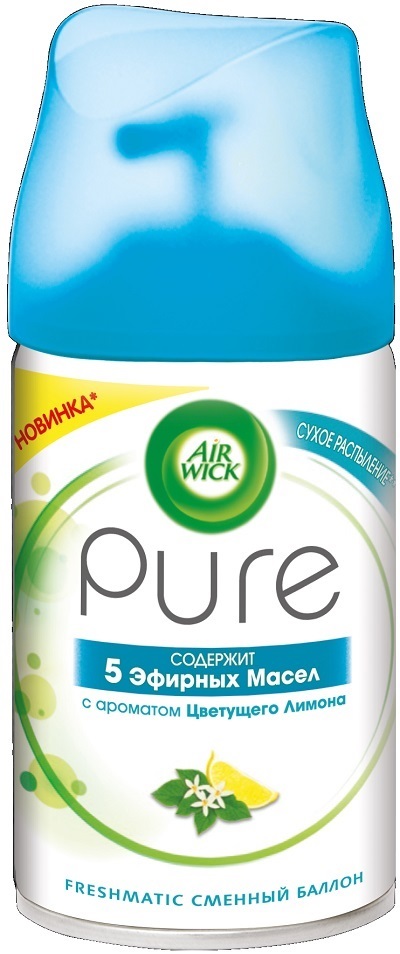 фото Сменный баллон air wick pure 5 эфирных масел цветущий лимон 250 мл