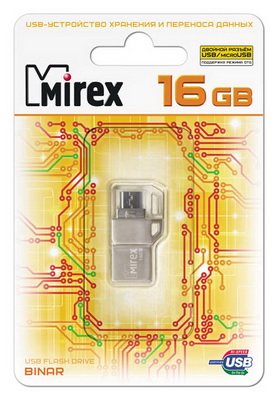 

Флешка MIREX Binar 16ГБ Silver (13600-ITRBIN16), Binar