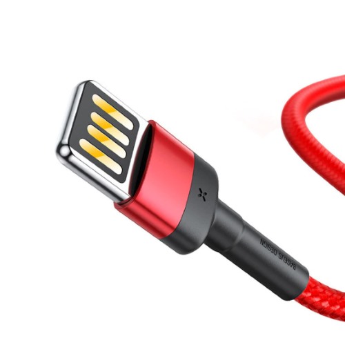 фото Кабель baseus cafule cable lightning 1m red/black/red