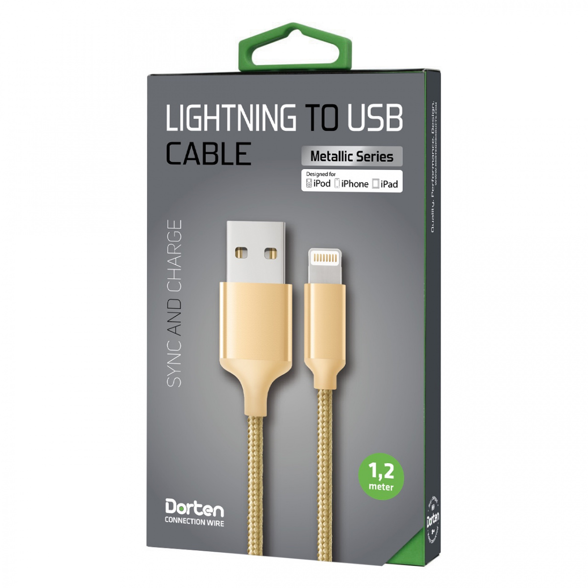 Кабель Dorten Micro USB to USB Cable Metallic Series 1,2 м Gold