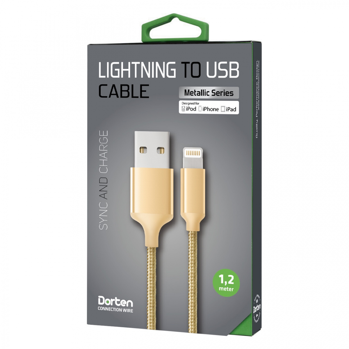 фото Кабель dorten micro usb to usb cable metallic series 1,2 м gold