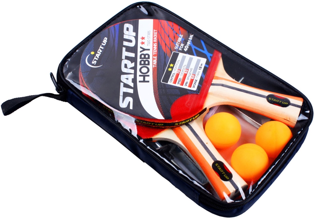 Набор для настольного тенниса Start Up BB-20 2 ракетки, 3 мяча, сетка, чехол