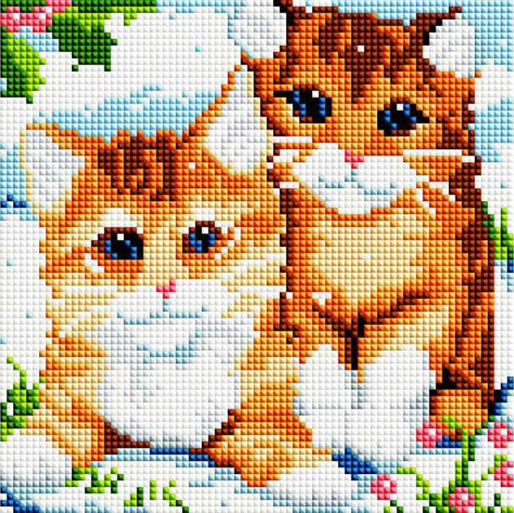 

Алмазная вышивка Белоснежка Рыжие котята, 20x20 см, Рыжие котята