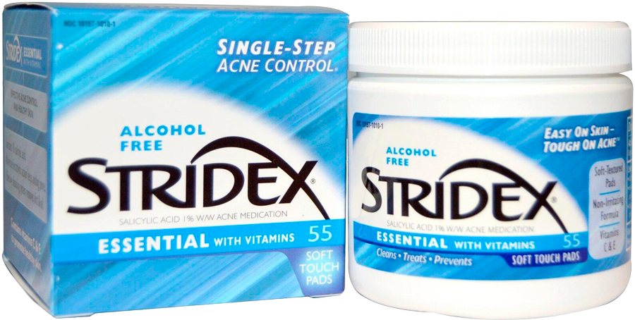 Салициловые диски Stridex Single-Step Acne Control Essential Salicylic acid 1%