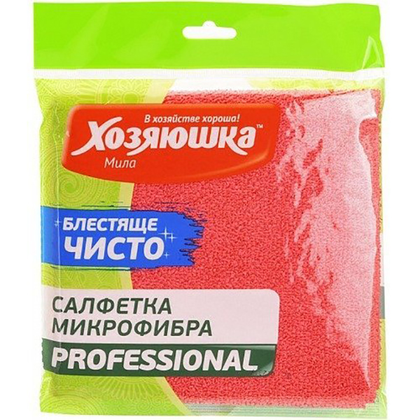 фото Хозяюшка мила салфетка "professional" микрофибра 30 х 30. 1 шт