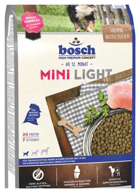 фото Сухой корм для собак bosch mini light, для мелких пород, диетический, домашняя птица,2,5кг