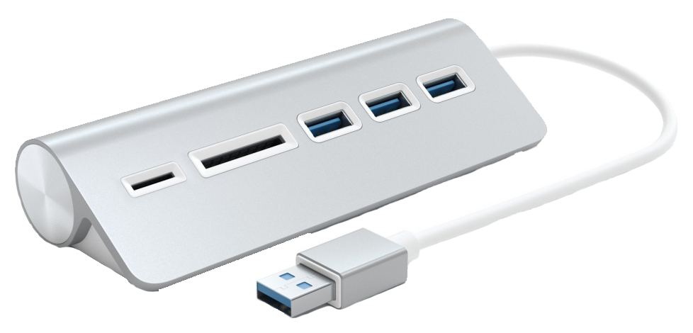 фото Разветвитель для компьютера satechi aluminum usb 3.0 hub & card reader st-3hcrs