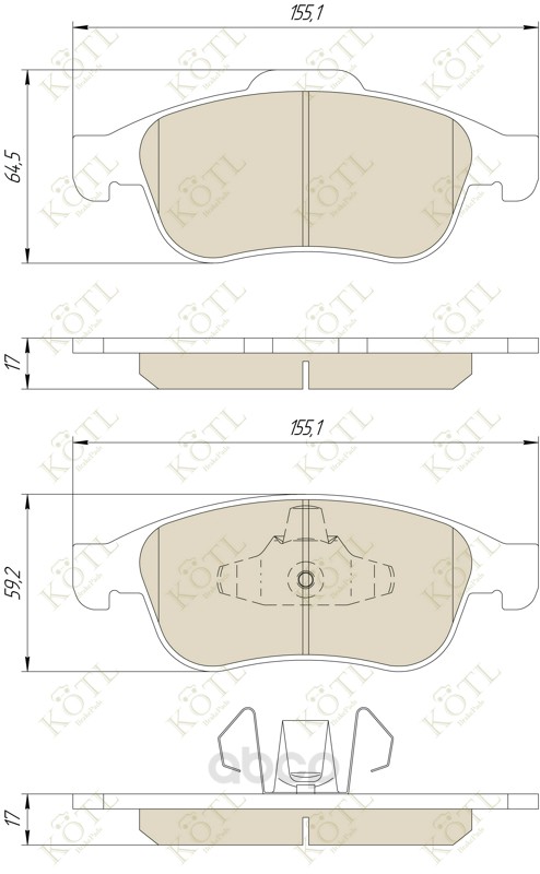 фото Комплект тормозных колодок kotl 1789kt