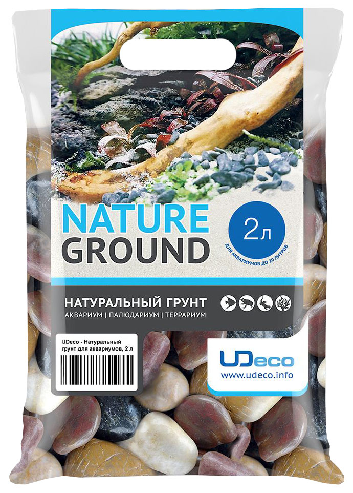 Грунт для аквариума UDeco Stream Mix 30-50 мм 2 л