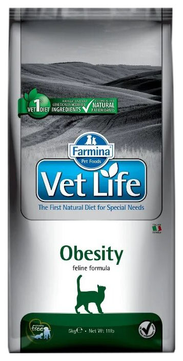 фото Сухой корм для кошек farmina vet life obesity, для снижения лишнего веса, курица, 5кг