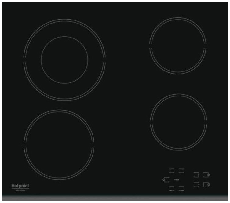 фото Встраиваемая варочная панель электрическая hotpoint-ariston hr 632 b black