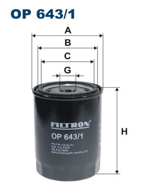 фото Фильтр масляный filtron op643/1