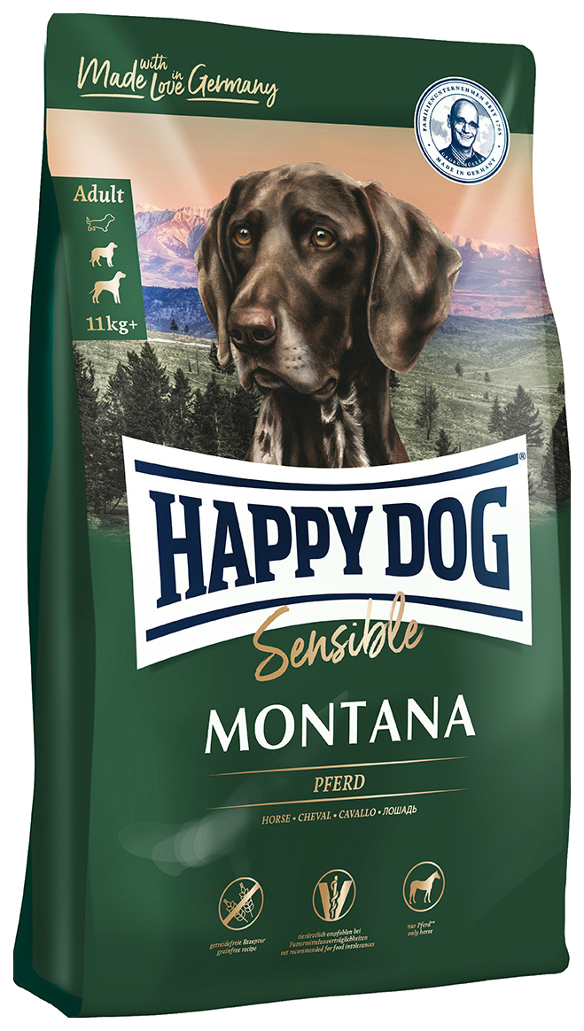 фото Сухой корм для собак happy dog supreme sensible montana, конина, 10кг