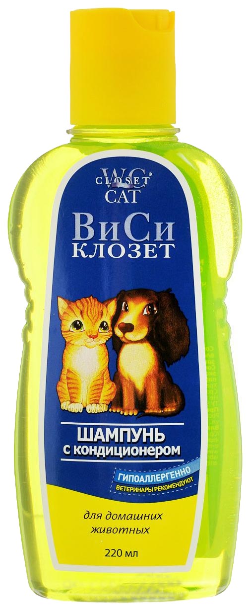 фото Шампунь для кошек и собак wc closet с кондиционером для чувствительной кожи, 220 мл