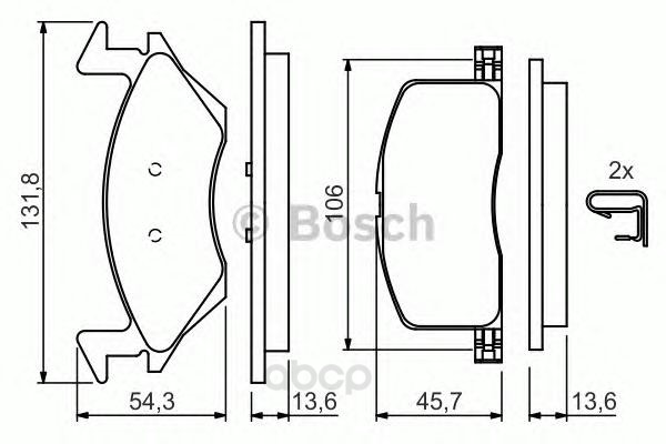 

Тормозные колодки Bosch передние 986424264