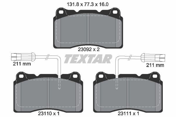 

Тормозные колодки Textar дисковые 2309201