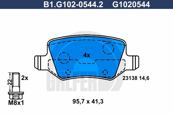 

Тормозные колодки GALFER дисковые B1G10205442