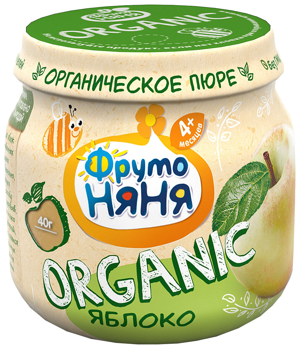 

Пюре фруктовое ФрутоНяня Organic Яблоко с 4 мес. 80 г, 1 шт., Яблоко Organic