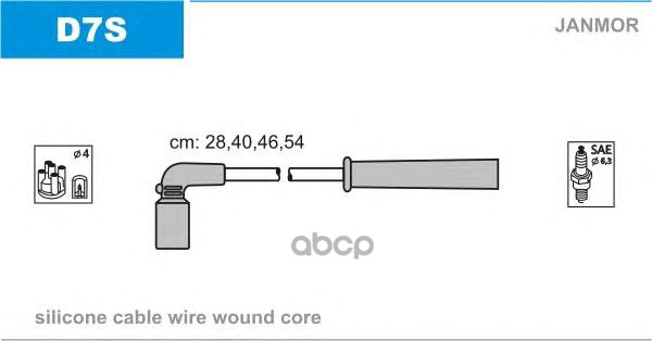 фото Комплект проводов зажигания janmor d7s
