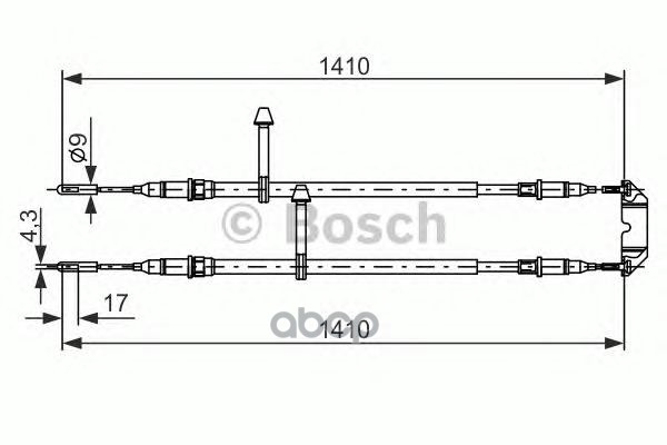 фото Трос cтояночного тормоза bosch 1987477245