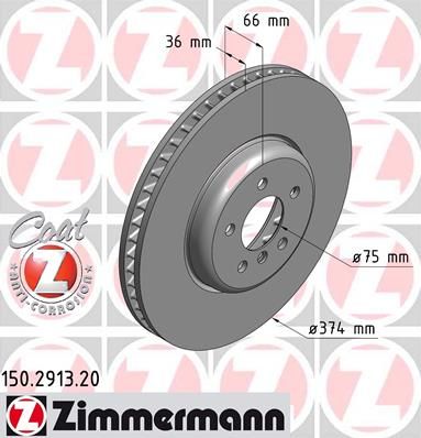 фото Тормозной диск zimmermann 150.2913.20