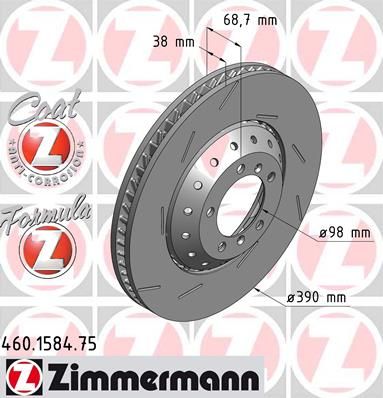 фото Тормозной диск zimmermann 460.1584.75