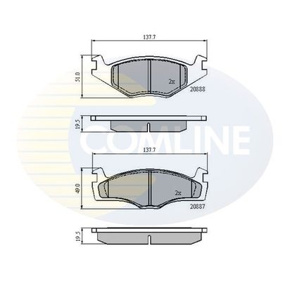 Тормозные колодки COMLINE дисковые CBP0149