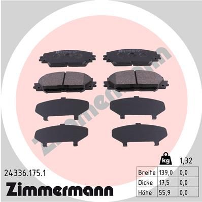 фото Комплект тормозных колодок, дисковый тормоз zimmermann 24336.175.1